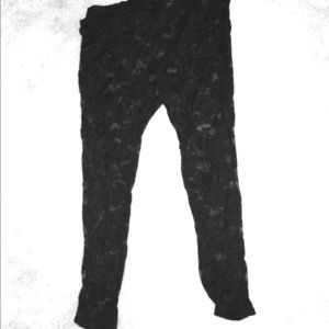 Black plus see through leggings (Floral design)